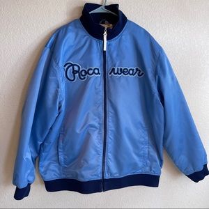 Rocawear Mens 3XL Satin Bomber Style Jacket Blue/Navy